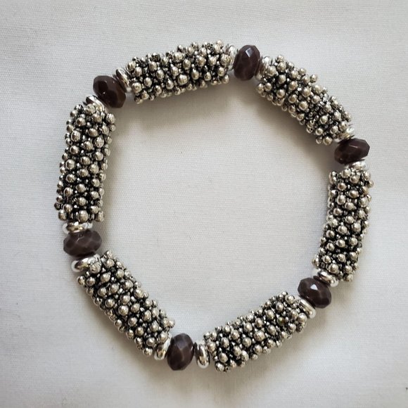 Women's Jewelry Silver Clustered  Beads Bracelet - Picture 3 of 7